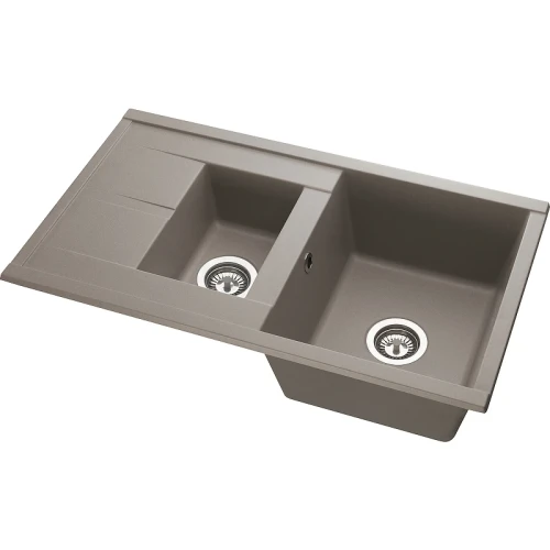 Кухонная мойка Aquaton Делия 87 1A716232DE250 Серый шелк искусственный камень (литьевой мрамор) встраиваемый