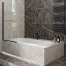 Шторка на ванну Veconi Palau 70 PL79B-70-01-C4 профиль Черный матовый стекло прозрачное
