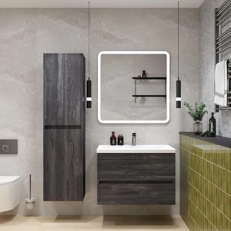 Шкаф пенал Art&Max Family M 40 Family-M-1500-2A-SO-IS подвесной цвет Железный камень