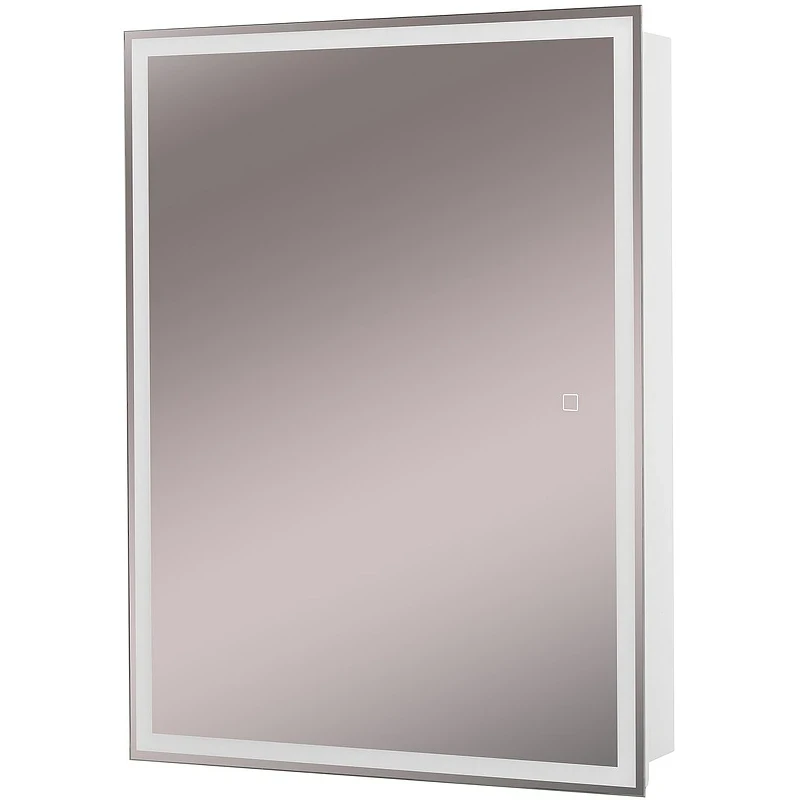 Зеркальный шкаф BelBagno 60 SPC-GRT-600/800-1A-LED-TCH с подсветкой Белый МДФ / ЛДСП, стекло