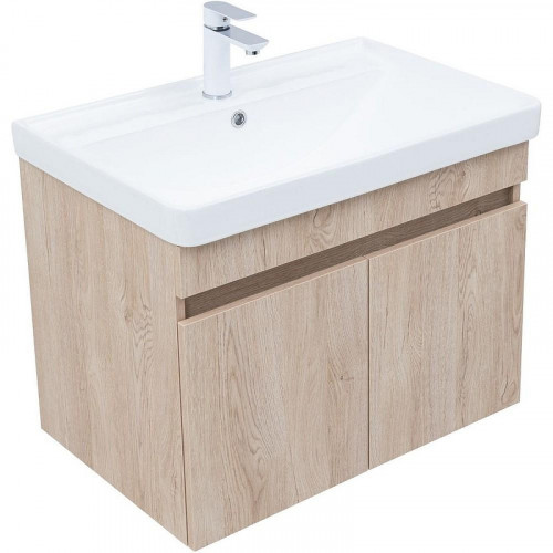 Тумба под раковину Aquanet Оптима 70 344804 подвесная Дуб светлый