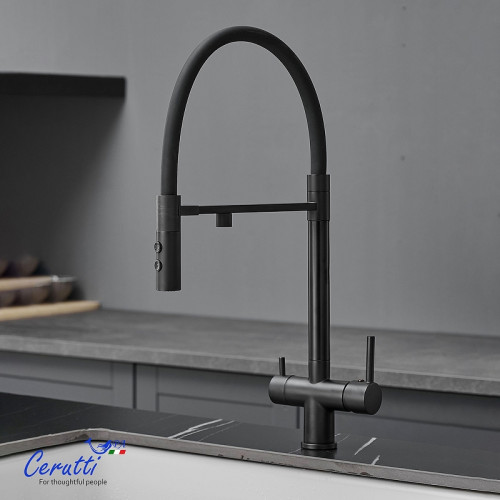 Cмеситель для кухни Ceruttispa Торре (Torre) B CT12135 12135 цвет Черный матовый