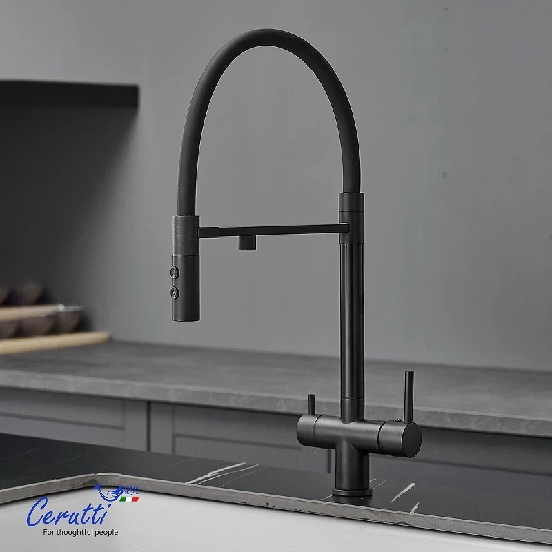 Cмеситель для кухни Ceruttispa Торре (Torre) B CT12135 12135 цвет Черный матовый