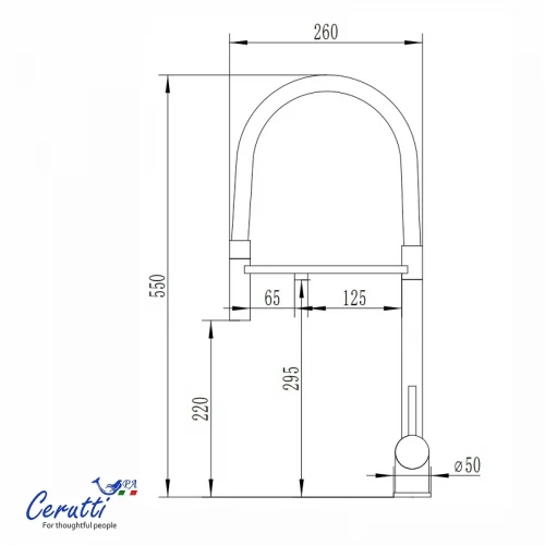 Cмеситель для кухни Ceruttispa Торре (Torre) B CT12135 12135 цвет Черный матовый