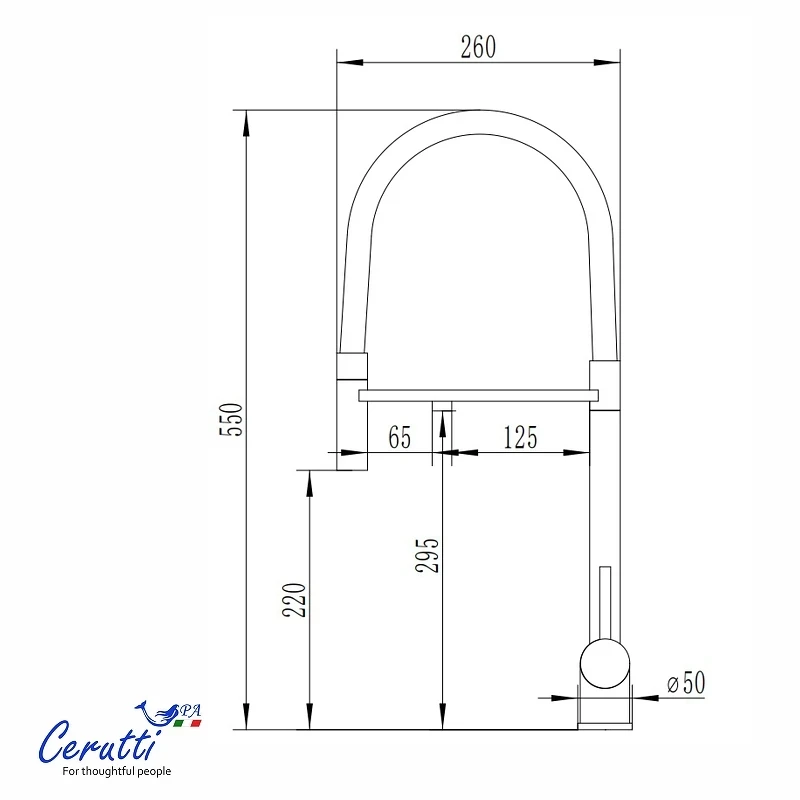 Cмеситель для кухни Ceruttispa Торре (Torre) B CT12135 12135 цвет Черный матовый