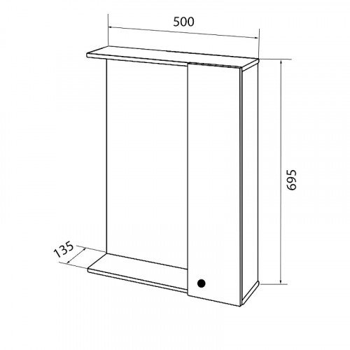 Зеркало со шкафом Loranto Моника 50 R CS00047787 цвет Белый