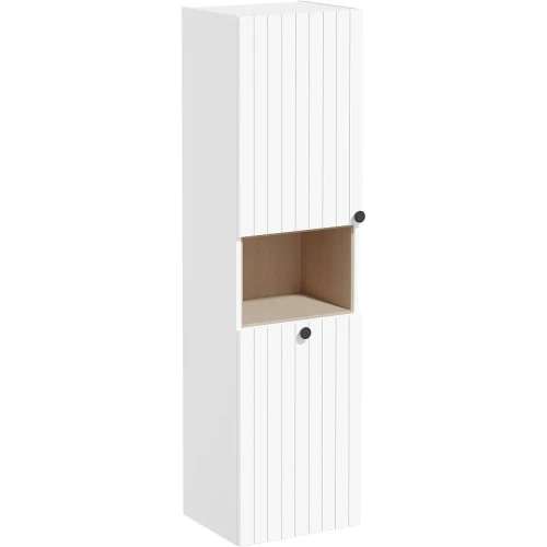 Шкаф пенал Vitra Root Groove 40 L 69093 подвесной с бельевое корзиной Белый матовый МДФ / ЛДСП