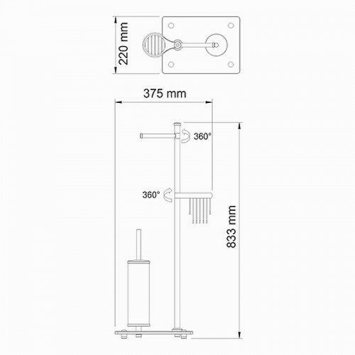 Напольная стойка WasserKRAFT Abens K-1264B Черная глянцевая