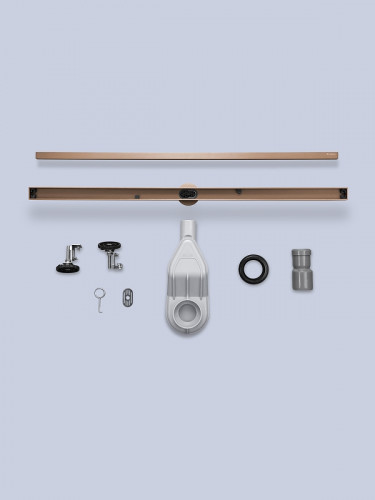 Душевой лоток AltroBagno Supremo 80 071236 BC с решеткой цвет Медь матовая / под плитку