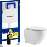 Унитаз с инсталляцией CeramaLux 2197 + Geberit Duofix Sigma UP320 111.300.00.5 с сиденьем Микролифт