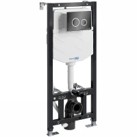 Инсталляция WasserKRAFT Aller 10TLT.010.ME.PB01 для унитаза с Черной глянцевой клавишей смыва нержавеющая сталь