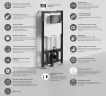 Инсталляция WasserKRAFT Aller 10TLT.010.ME.PB01 для унитаза с Черной глянцевой клавишей смыва нержавеющая сталь