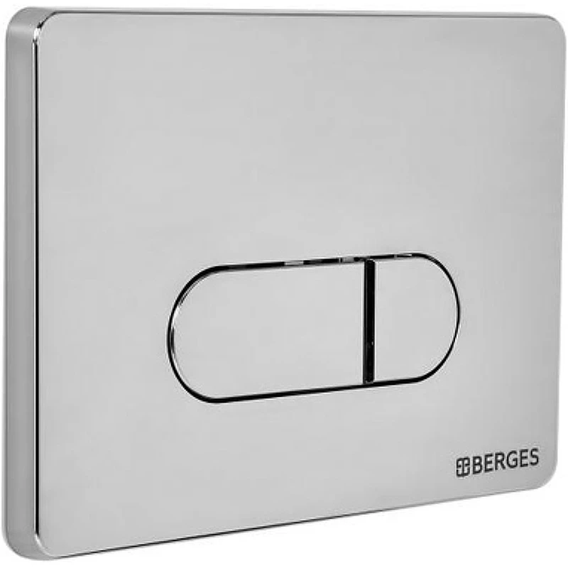 Комплект унитаза с инсталляцией Berges Novum D3 042437 с сиденьем Микролифт и клавишей смыва Хром глянцевый фарфор подвесной