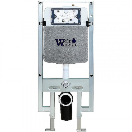 Комплект унитаза с инсталляцией WeltWasser AMBERG 497 ST + ERLENBACH 004 GL-WT + AMBERG RD-CR 10000006684 цвет Белый глянцевый с сиденьем Микролифт и клавишей смыва цвет Хром