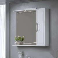 Зеркало со шкафом Alavann Monaco 80 L ALV0268003 с подсветкой цвет Белый