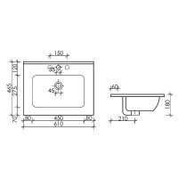 Раковина Ceramicanova Element 60 CN7001MB Черная матовая фарфор полувстраиваемая
