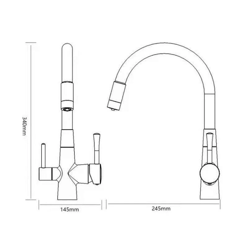 Смеситель для кухни Savol S-L1806H-04 цвет Черный Серый