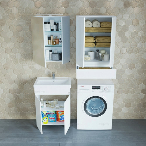 Подвесной шкаф СанТа Марс 50 1 ящик Белый МДФ / ЛДСП