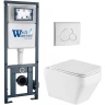 Комплект унитаза с инсталляцией WeltWasser MARBERG 410 + HOFBACH 041 GL-WT + MAR 410 RD GL-WT 10000011676 цвет Белый глянцевый с сиденьем Микролифт и клавишей смыва цвет Белый глянцевый