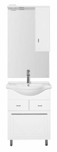 Зеркало со шкафом Style Line Лана 60 СС-00002254 с подсветкой Белое МДФ / ЛДСП, стекло