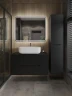 Тумба с раковиной Orange Line 100 Li-100TubMDF+B03-600W подвесная Черная матовая