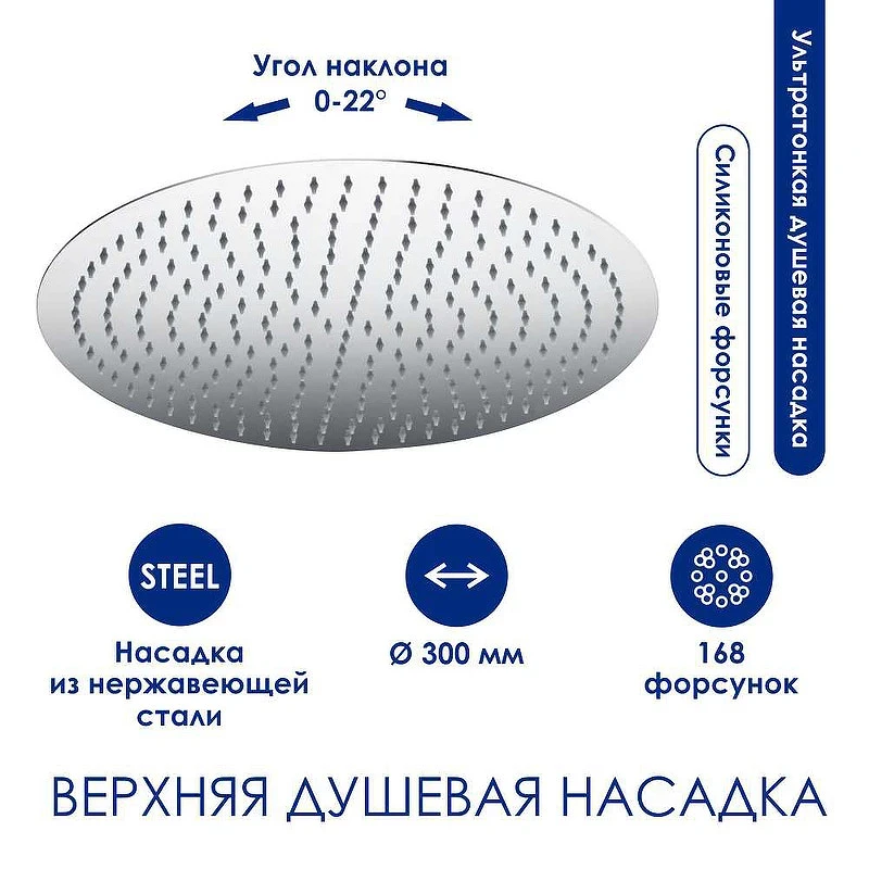 Душевая система WasserKRAFT A113.117.101.CH Thermo с термостатом Хром Белая латунь на стену