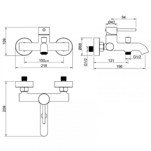 Комплект смесителей Aquatek Европа AQ1330CR Хром латунь