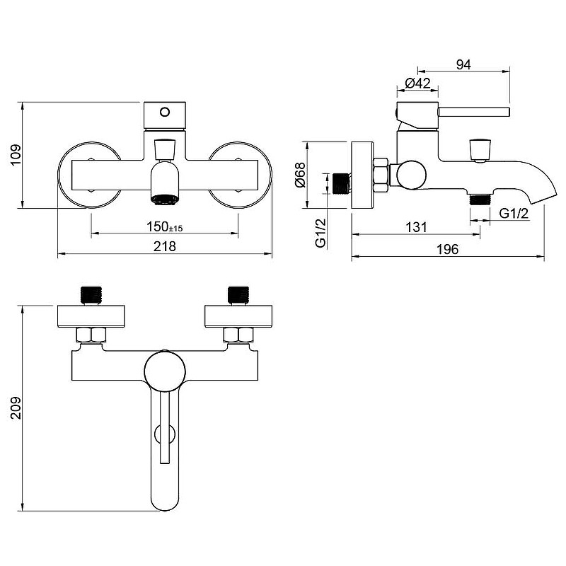 Комплект смесителей Aquatek Европа AQ1330CR Хром латунь
