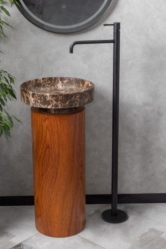 Смеситель для раковины Boheme Uno 107-B Черный матовый латунь на пол