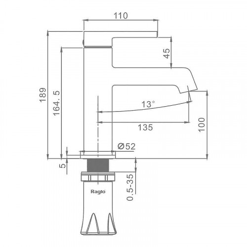 Смеситель для раковины Raglo R20.10.08 цвет Белый