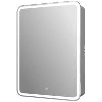 Зеркальный шкаф Reflection Circle 550х800 L RF2107SR с подсветкой Белый матовый МДФ / ЛДСП, стекло
