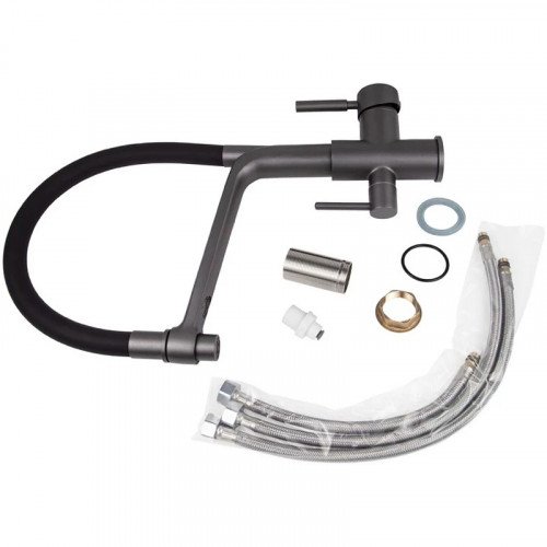 Смеситель для кухни Viko V-5607 Графит Черный латунь