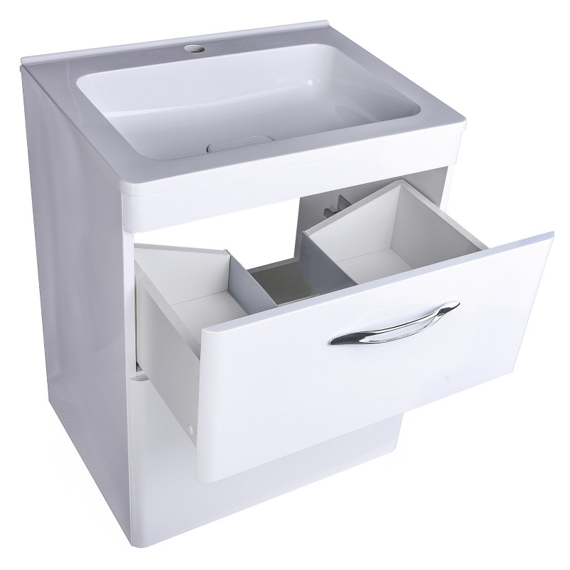 Тумба под раковину Style Line Каре 80 СС-00002267 Люкс Plus Белый МДФ / ЛДСП