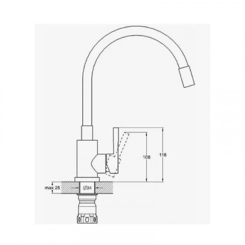Смеситель для кухни D-Lin H155316-2 цвет  Сатин  Серый матовый