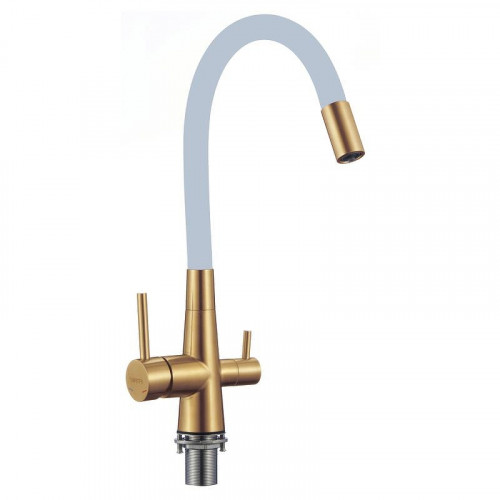Смеситель для кухни Fmark FS1062-C04 цвет Золото матовое Серый