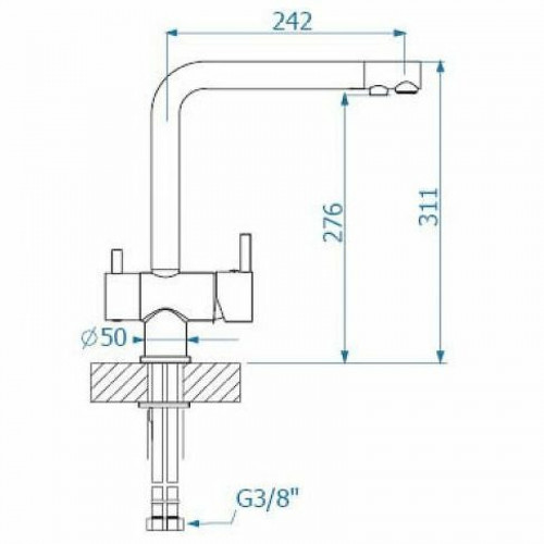 Смеситель для кухни Alveus Aquila G55 Beige 1139807 Бежевый латунь