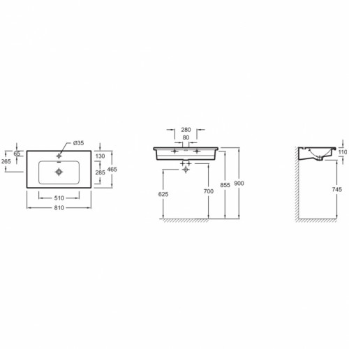 Раковина Jacob Delafon Vox 80 EXAE112-Z-00 Белая фаянс подвесная