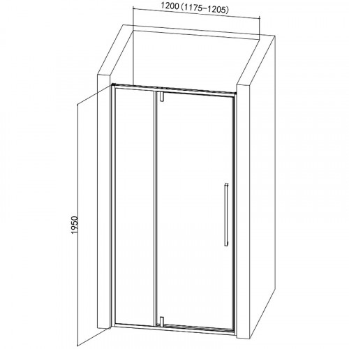 Душевая дверь AQUAme 120 AQM7108-12 профиль Хром стекло прозрачное