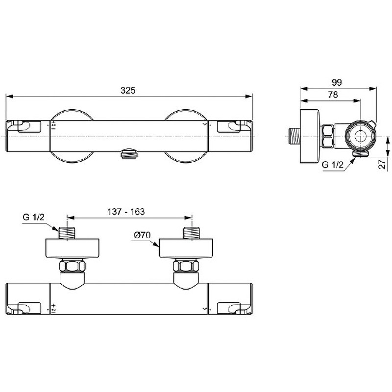Смеситель для душа Ideal Standard Ceratherm T50 A7214AA с термостатом