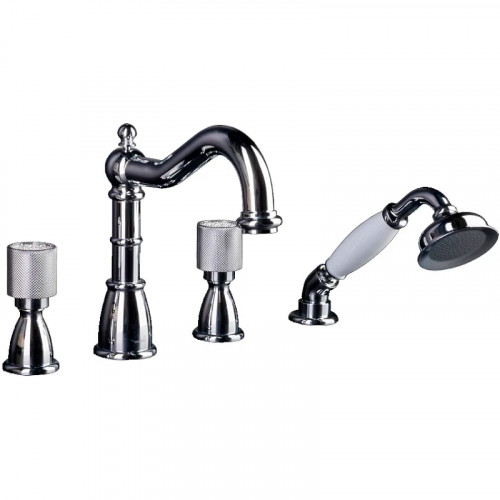 Смеситель на борт ванны Boheme Royal Cristal 396-Royal Хром латунь