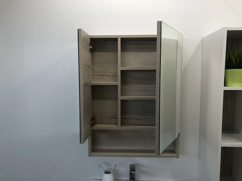 Зеркальный шкаф Comforty Парма 60 00004143488 Дуб дымчатый МДФ / ЛДСП, стекло