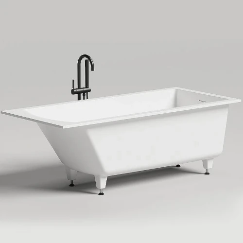 Ванна из искусственного камня Salini Cascata Kit 170х75 104323M Белая матовая