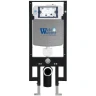 Комплект унитаза с инсталляцией WeltWasser AMBERG 497 + GELBACH 043 GL-BL + AMBERG RD-MT CR 10000011933 цвет Черный глянцевый с сиденьем Микролифт и клавишей смыва цвет Хром матовый
