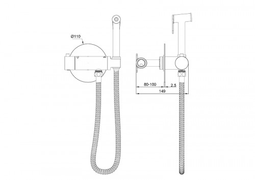 Гигиенический душ со смесителем Wonzon &amp; Woghand WW-88819902-MB цвет Черный матовый