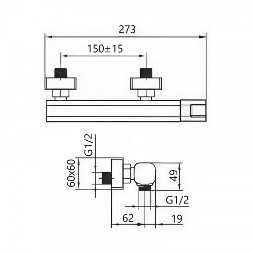 Смеситель для душа Maretti Lorenza LR35R842 цвет Хром