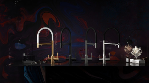 Смеситель для кухни Raglo R81.63.03 Золото матовое Белый латунь