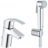 Смеситель для раковины Grohe Eurosmart 23124002 с гигиеническим душем Хром латунь