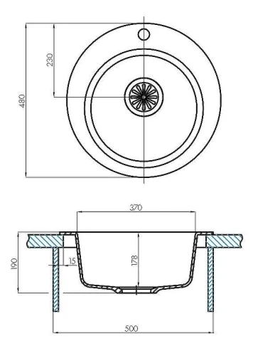 Кухонная мойка Aquaton Иверия 48 1A711032IV290 Шампань