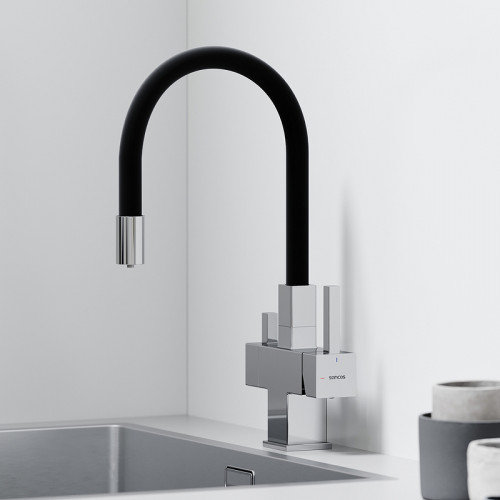 Смеситель для кухни Sancos Arno SC4005CH Хром Черный латунь