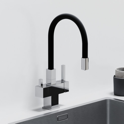 Смеситель для кухни Sancos Arno SC4005CH Хром Черный латунь